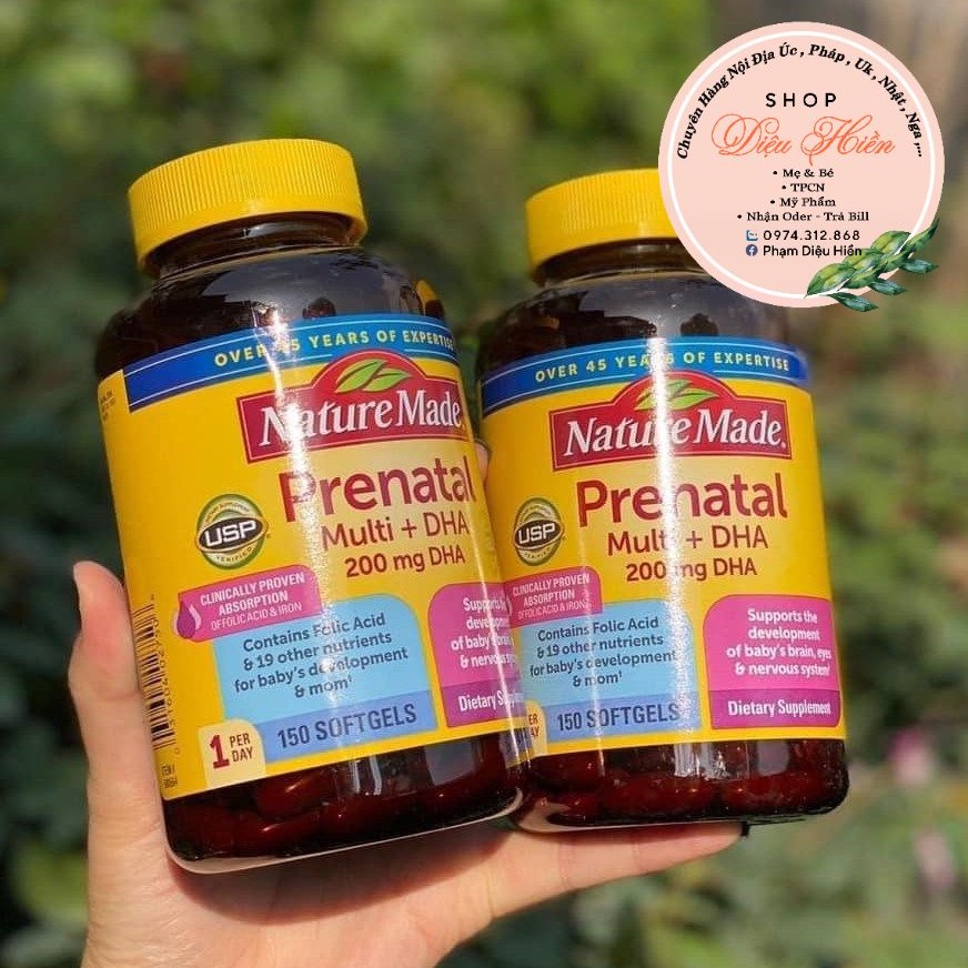(date 2025 ) Vitamin Tổng Hợp Cho Bà Bầu Mỹ_ Prenatal Multi +DHA