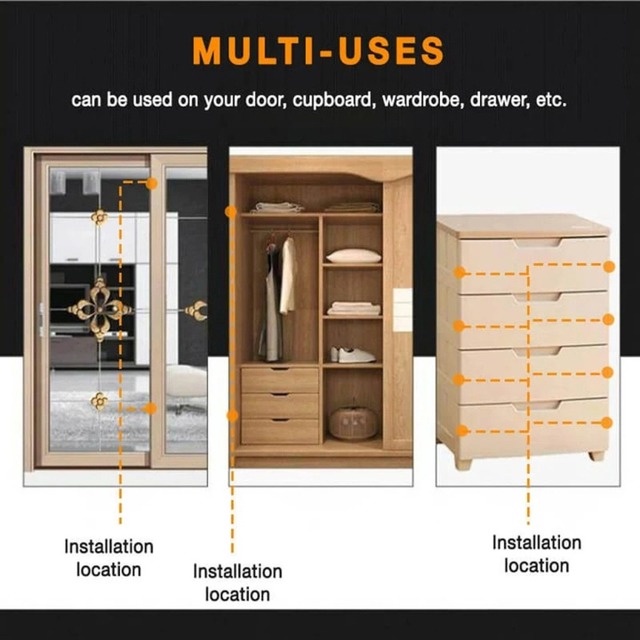 Bộ Khóa Cửa Nam Châm Siêu Mỏng Tiện Dụng Cho Tủ Đồ Nội Thất