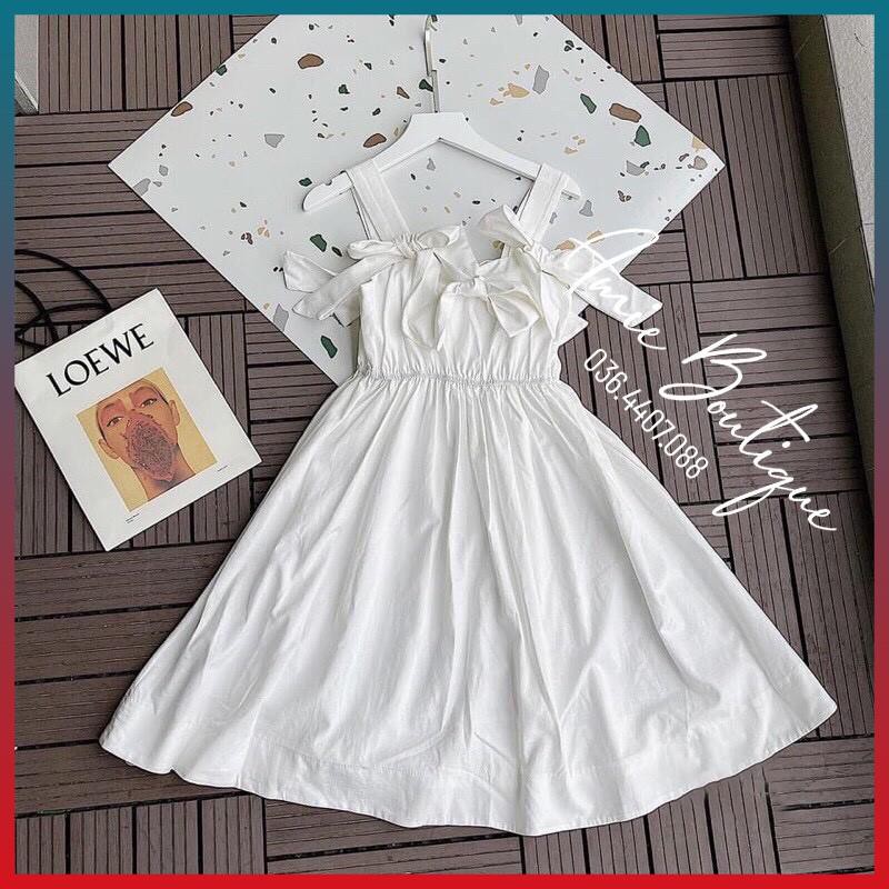 Váy Hai Dây Váy Babydoll Váy 2 Dây Bản To Phối Nơ Ngực Hàn Xẻng Điệu Đà Sang Chảnh | BigBuy360 - bigbuy360.vn