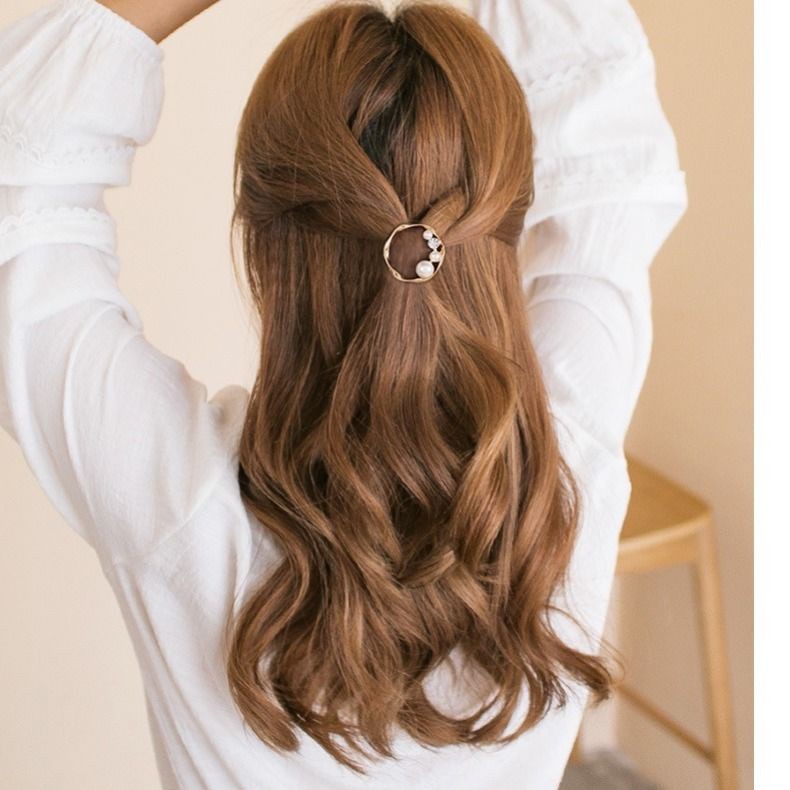 Kẹp tóc đính ngọc trai phong cách retro Hàn Quốc dành cho nữ