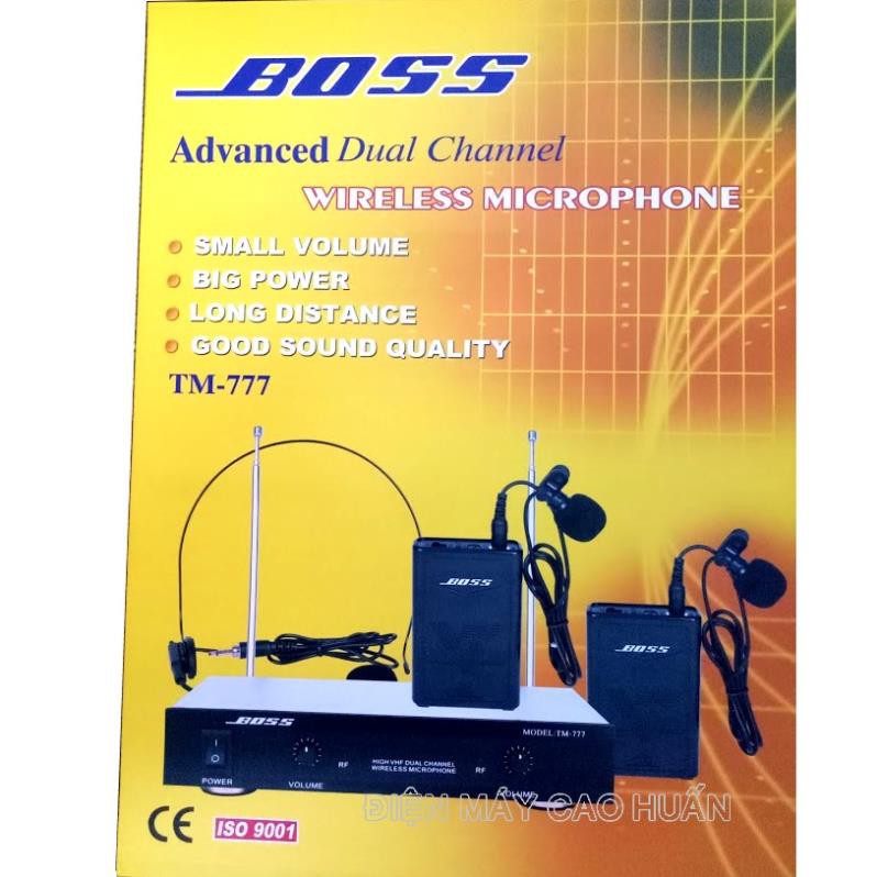 SIÊU RẺ--Micro Boss TM 777 Không Dây 2 Người Đeo Tai  Cài Cổ Áo