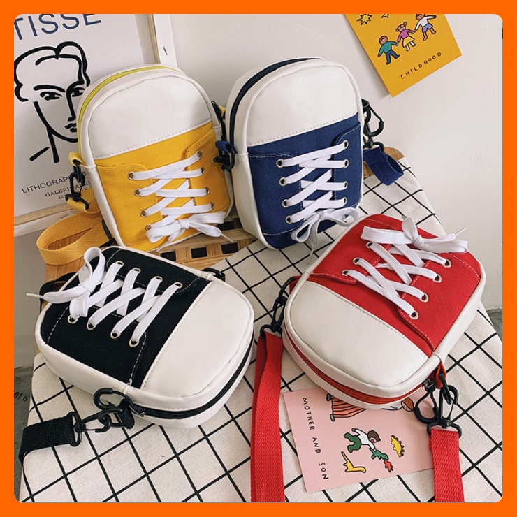 Túi đeo chéo nữ canvas hình giày thắt dây cute đeo đi chơi phong cách Ulzzang Hàn Quốc dễ thương