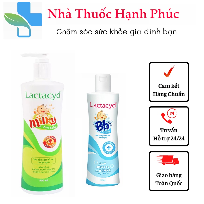 Sữa Tắm Gội Trẻ Em Lactacyd Milky , Lactacyd BB Bảo Vệ, Nuôi Dưỡng Da và Tóc Bé Vượt Trội 500ml