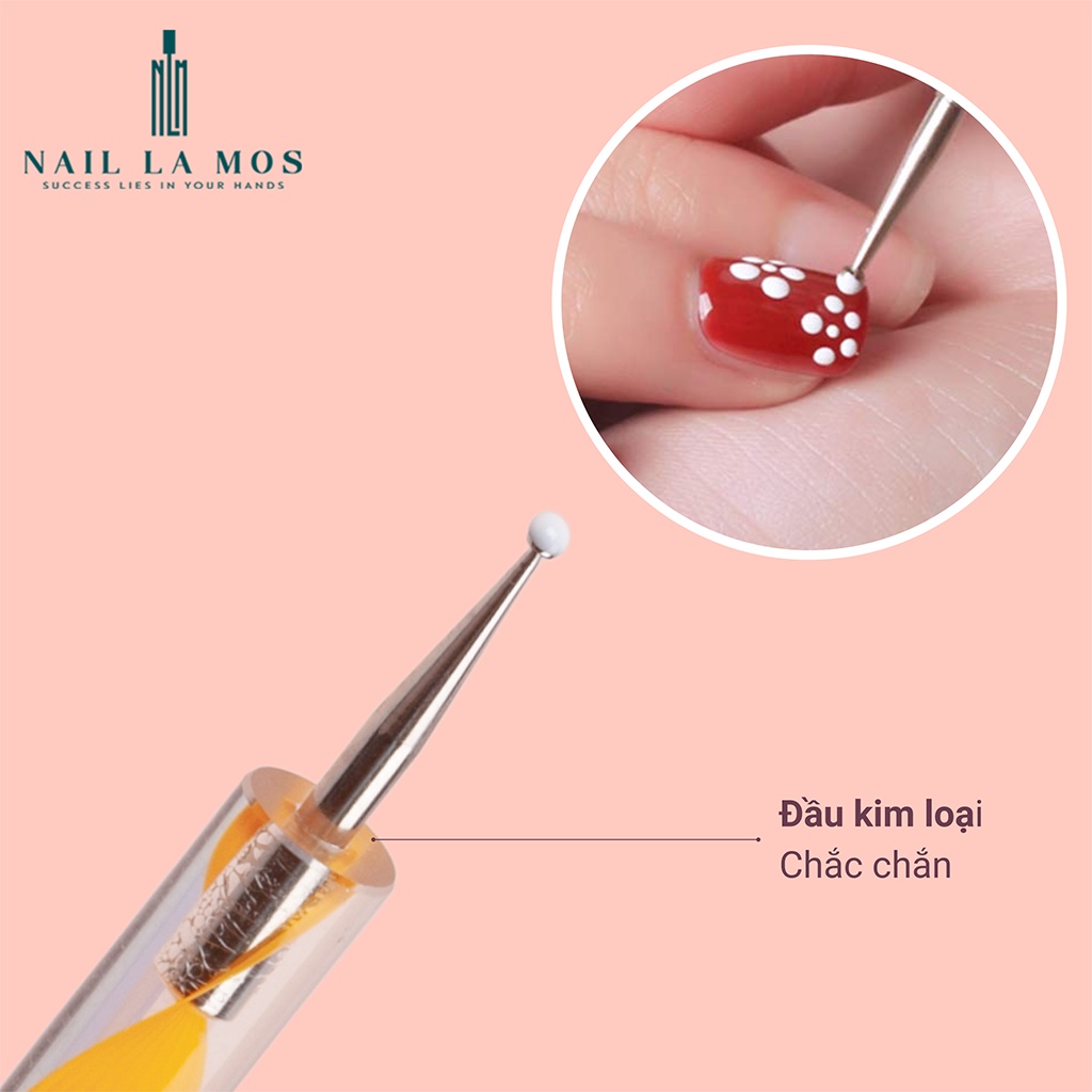 Set 5 cọ chấm bi đủ size - Bút chấm bi vẽ nail 2 đầu chuyên dụng