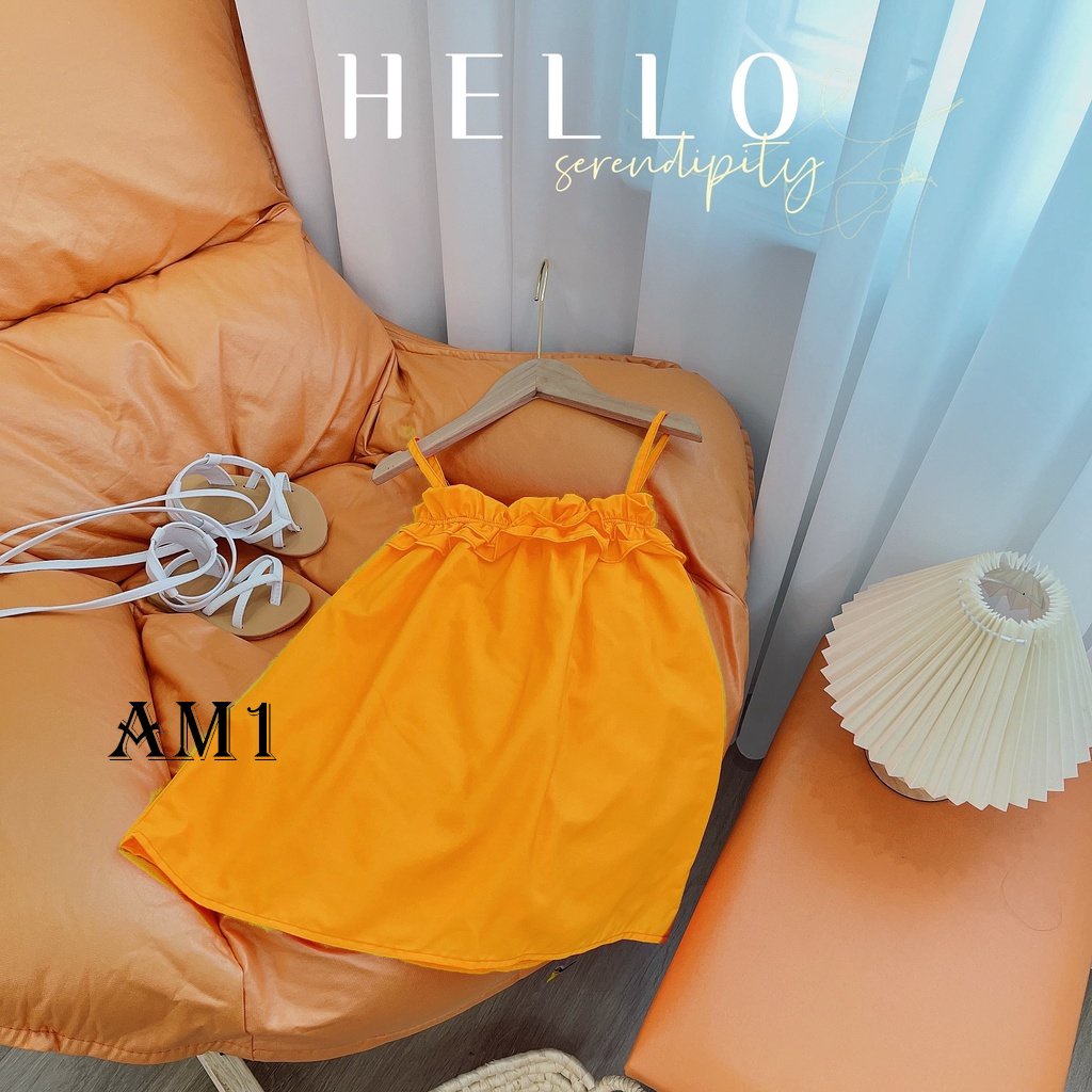 (8-34kg) Váy 2 dây bé gái bèo ngực màu sắc rực rỡ cho bé TTR45 TTN46