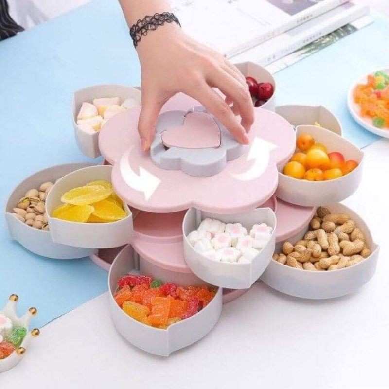KHAY MỨT XOAY NHIỀU CÁNH SIÊU RẺ, ĐỒ ĐỰNG BÁNH KẸO NGÀY TẾT