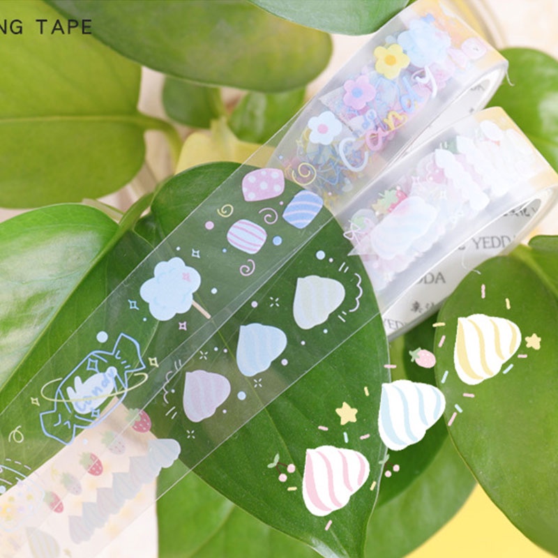 5 Cuộn băng dán washi họa tiết hoạt hình dễ thương trang trí đồ thủ công