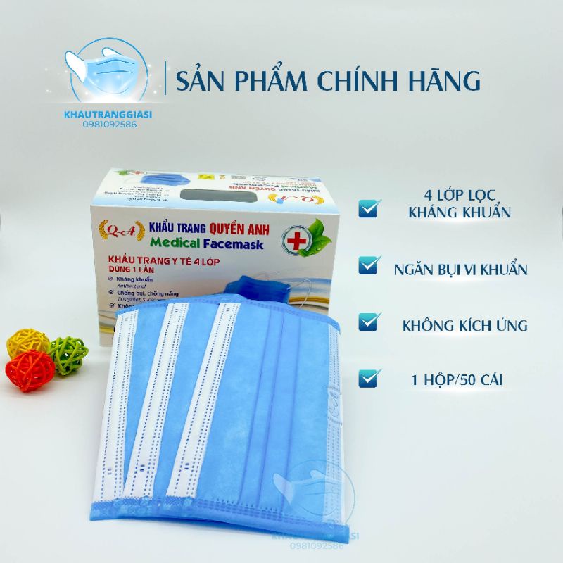  Khẩu trang y tế Quyền Anh hộp 50 chiếc