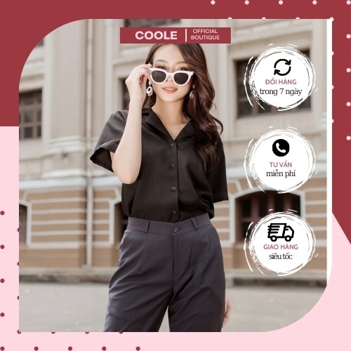 Áo Sơ Mi Nữ Ngắn Tay, Áo Kiểu Nữ Hàn Quốc Chất Vải Cao Cấp Dáng Suông, Form Chuẩn, Màu Cơ Bản Mặc Tôn Dáng.