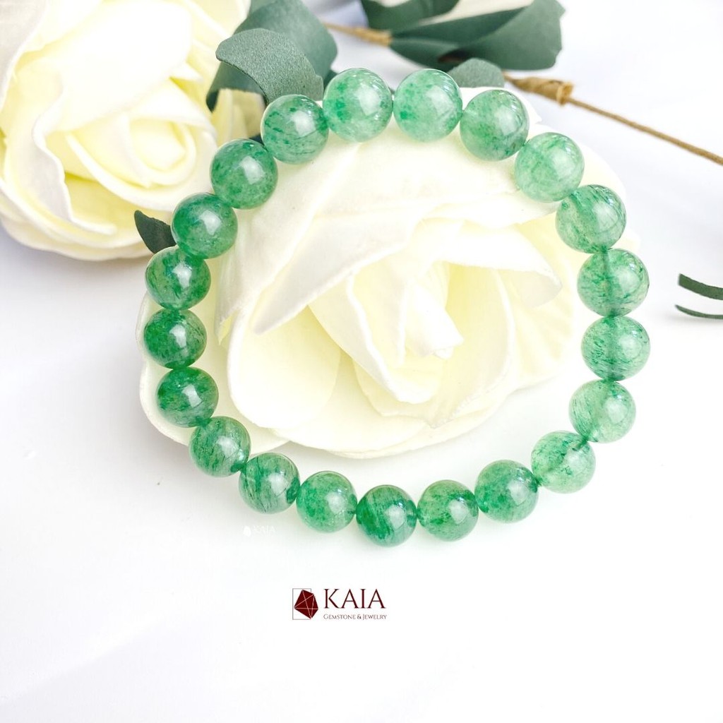 Vòng tay thạch anh Dâu tây xanh 9 li - KAIA