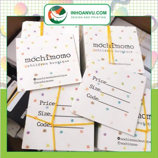1000c In theo yêu cầu Tag vuông 4 x 4cm hoặc 5x5cm Tag giấy treo quần áo Thẻ treo Tag áo Tem quần áo Tag phụ kiện