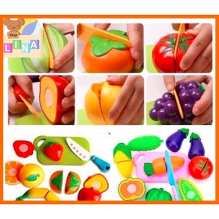 Đồ chơi cắt hoa quả - rau củ nhựa cho bé - lina kids