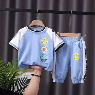 Quần áo bé trai 💟FREESHIP💟 Đồ Bộ Smiley Cotton Mịn Nhập khẩu cho bé trai Thời trang trẻ em cao cấp Đồ chơi tết