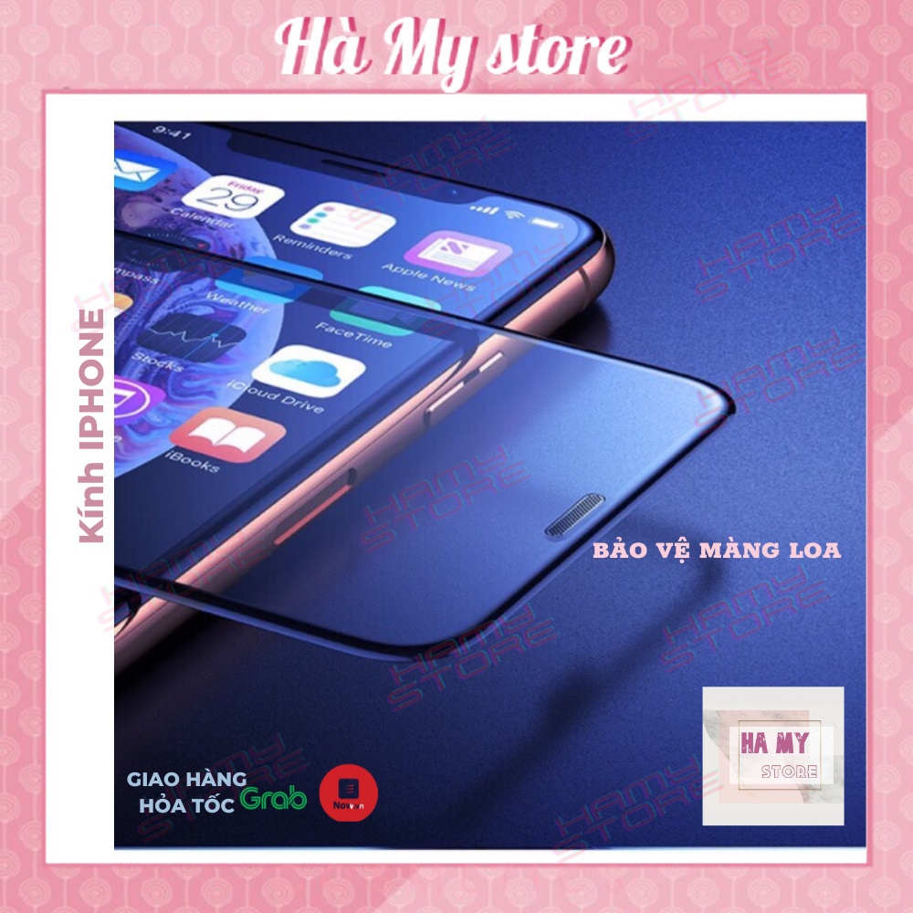 Kính cường lực IP khung dán tự động siêu dễ dán, viền mỏng, chống bám bụi khi dán độ cứng 9H