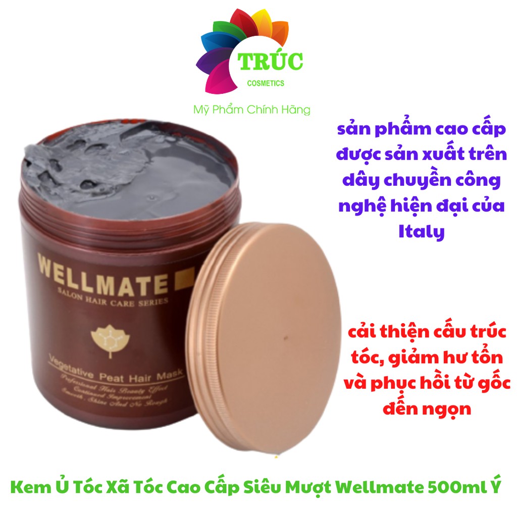 Kem Ủ Tóc Xã Tóc Cao Cấp Siêu Mượt Wellmate 500ml Ý AH95 Trúc Cosmetics