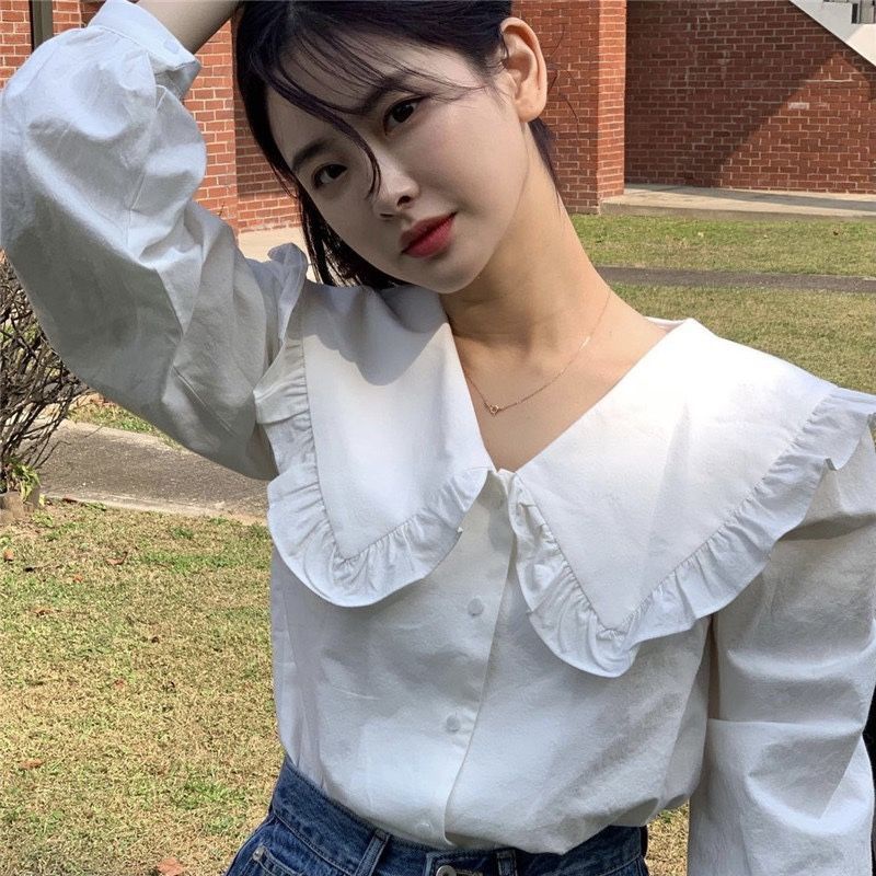 Áo Sơ Mi Cổ Búp Bê Phong Cách retro Thời Trang Mùa Xuân Mới