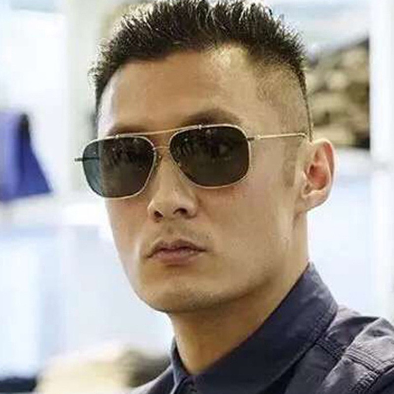 (YUZHU) Kính Mát Thời Trang Phương Tây Gọng Đôi Bằng Kim Loại Phong Cách Retro Hàng Không Dành Cho Nam Và Nữ