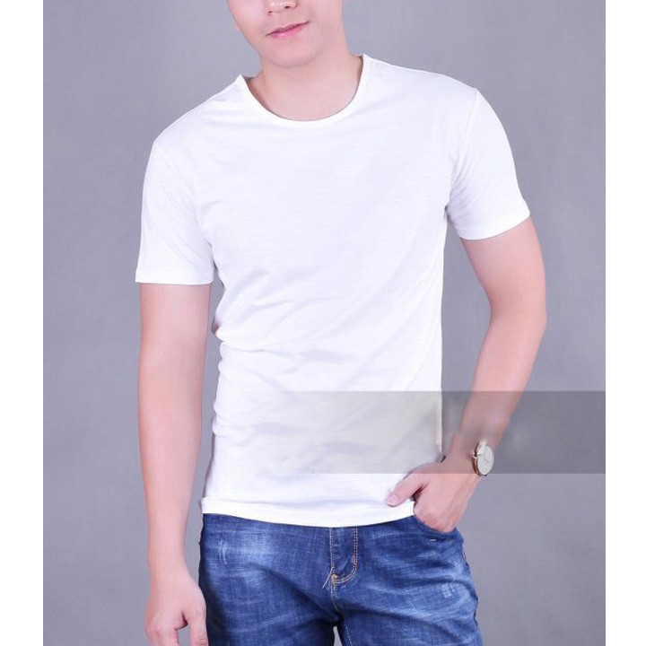 Áo Thun Nam Đen Trơn Chất Mịn Mát Hàn Quốc