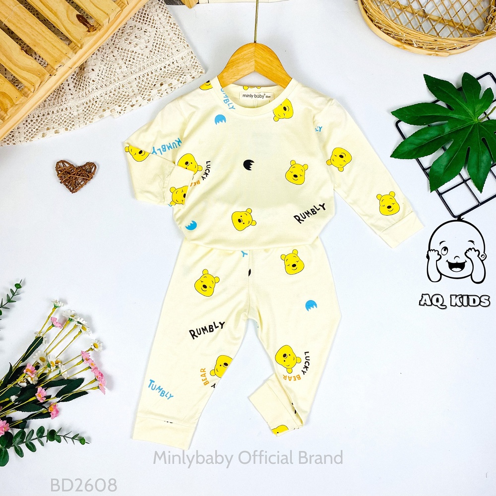 [Bé:7-28kg] Bộ Quần Áo Tay Dài, Quần Dài MINLYBABY Chính Hãng Vải Thun Lạnh Cho Bé Trai, Bé Gái Unibaby BD2608