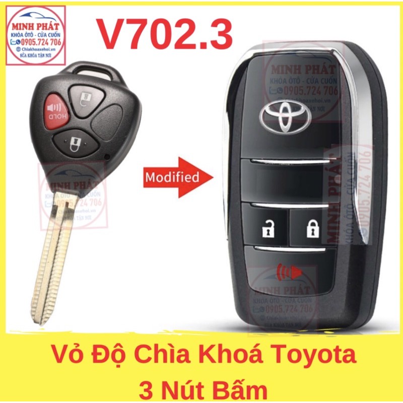 Vỏ Độ Chìa Khoá Gập xe Toyota Innova, Fortuner, Vios, Camry, Hilux, Corolla Altis