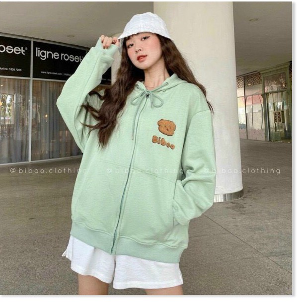 ÁO KHOÁC NỮ CÓ DÂY KÉO FORM RỘNG IN HÌNH HỌA TIẾT XINH XẮN THỜI TRANG MỚI KME