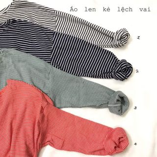 Áo Len Kẻ Lệch Vai