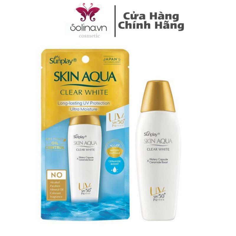 Sữa Chống Nắng Dưỡng Da Trắng Mịn Tối Ưu Sunplay Skin Aqua Clear White SPF50+ Chính Hãng 25g và 55g