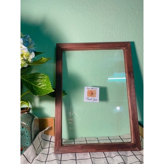 Khung ảnh gỗ thông 2 mặt kính kích thước A4, khung ảnh trang trí vintage