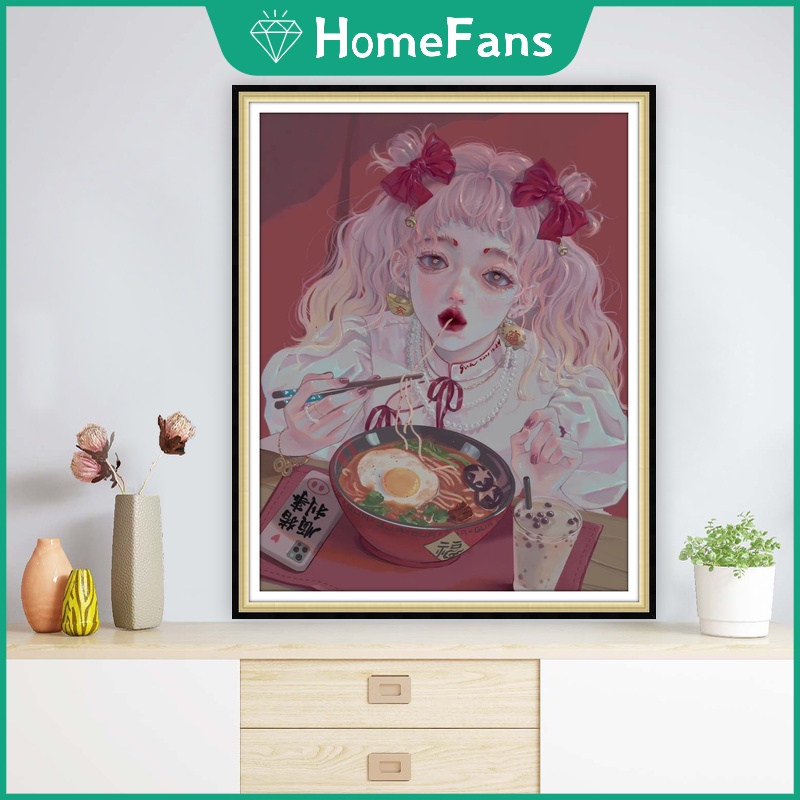 Bộ Tranh Đính Đá 5D Tự Làm 30x40cm / 40x50cm Hình Bé Gái Và Cung Hoàng Đạo