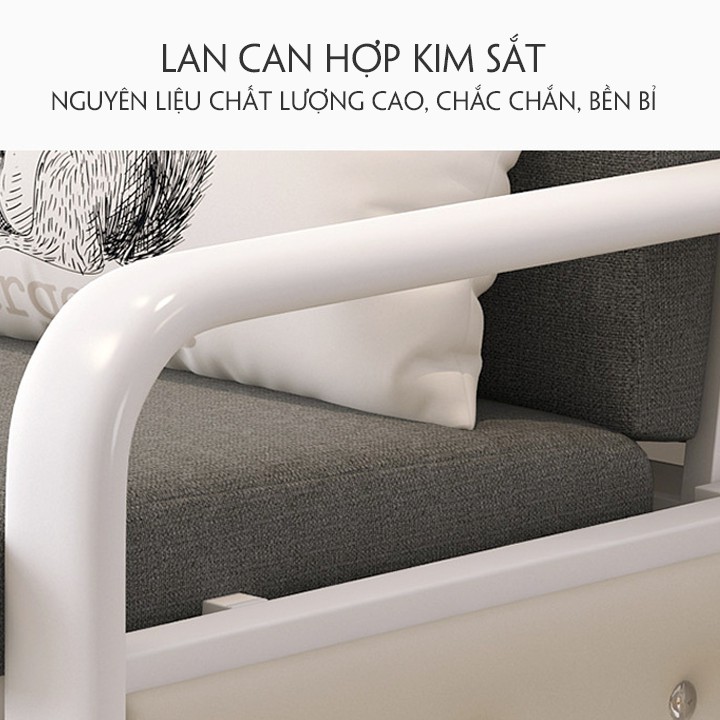 Giường Sofa, ghế sofa Gấp Gọn Thành Ghế Đa Năng_Bản Nâng Cấp_Có ngăn chứa đồ 1m5 *1m93 (Tặng kèm 2 gối trị giá 300k ) | BigBuy360 - bigbuy360.vn