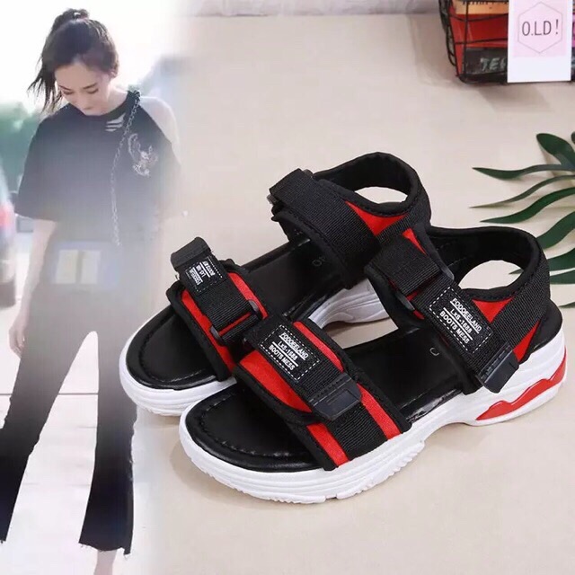 Free ship 99k [Siêu rẻ] Giày sandal học sinh kiểu dáng Hàn Quốc nâng bước chân tới trường