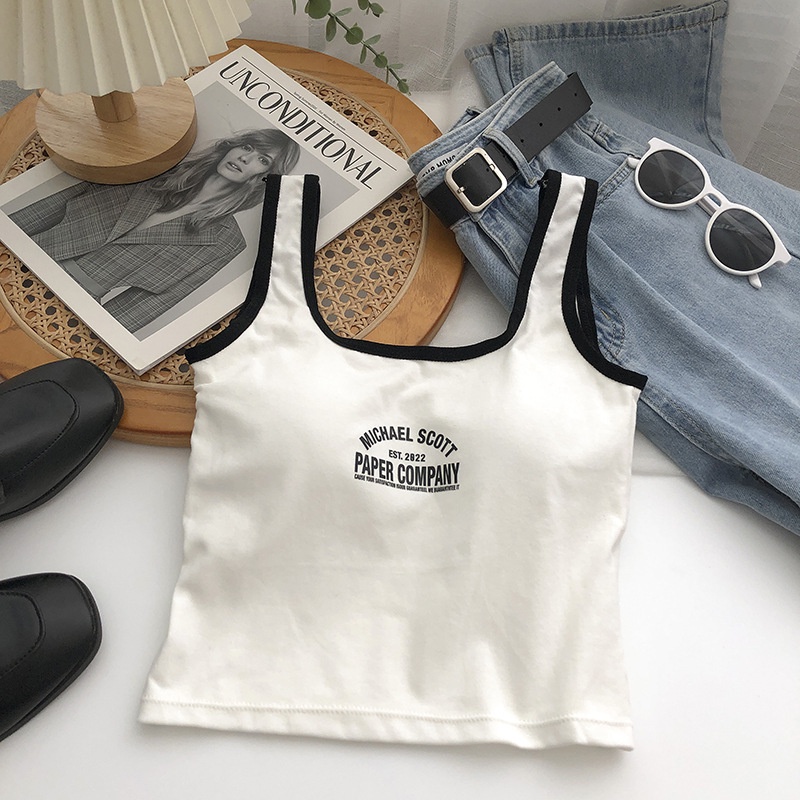 DUNEA Áo Tank Top Thể Thao In Chữ Cá Tính Cho Nữ