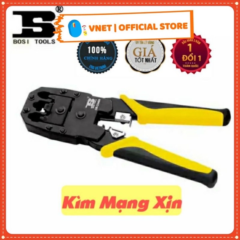 Kìm bấm mạng Bosi Bs433268 tặng kèm lưỡi cắt dự phòng.