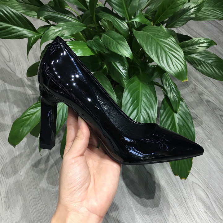 [ẢNH THẬT] GIÀY CAO GÓT 9CM DA BÓNG ĐẦM - D698