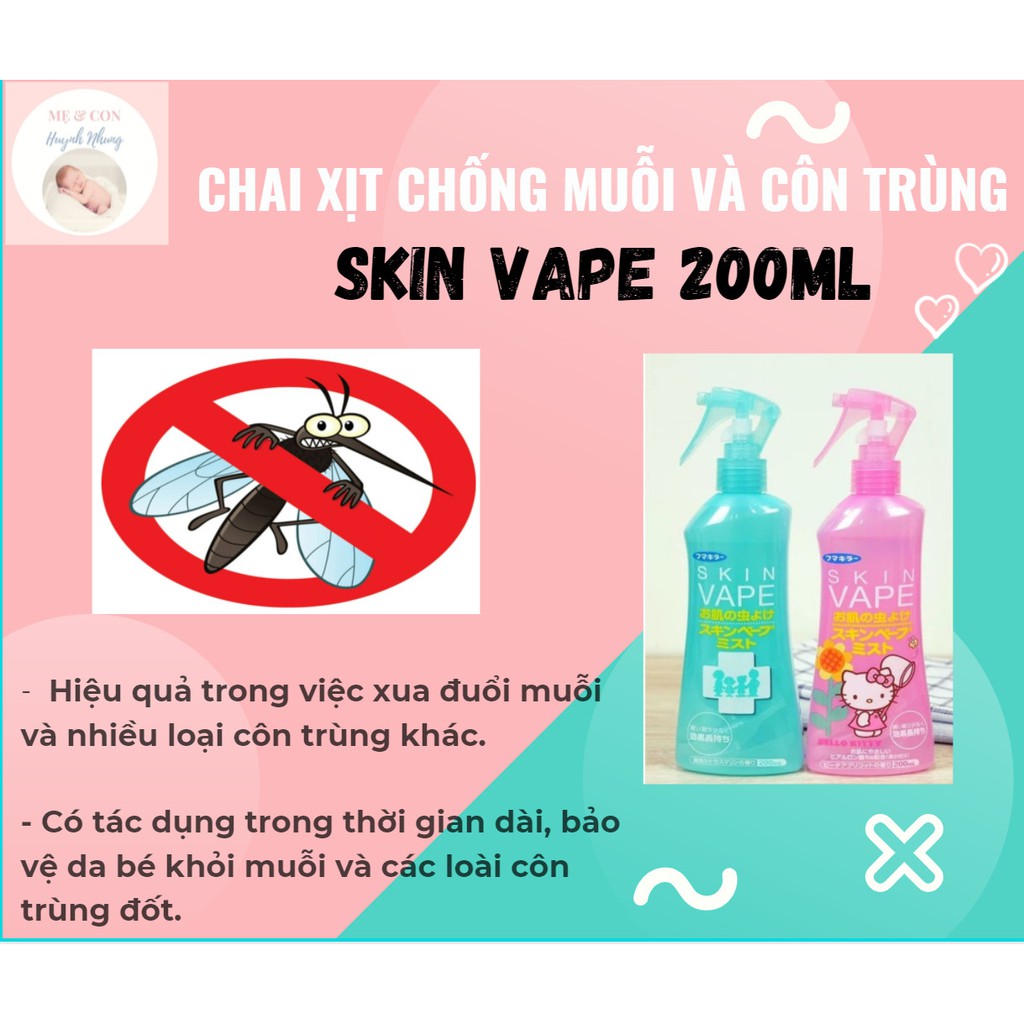 Xịt chống muỗi Skin Vape Hello Kitty Nhật 200ML