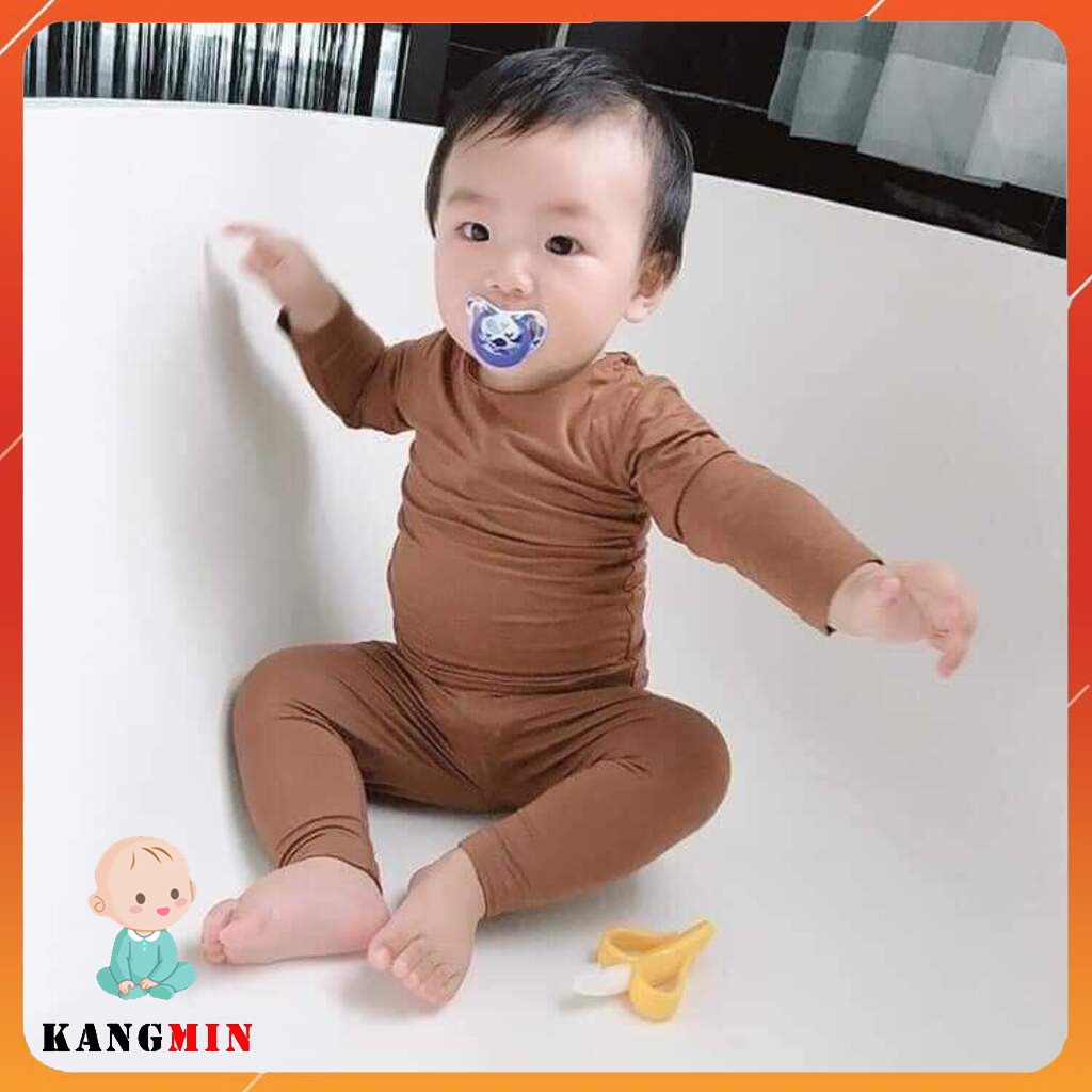 Bộ thu đông dài tay cho bé KANGMIN.Bộ Minky Mom Chất Cottong siêu mềm mịn co dãn 4 chiều thoáng mát cho bé từ 0-