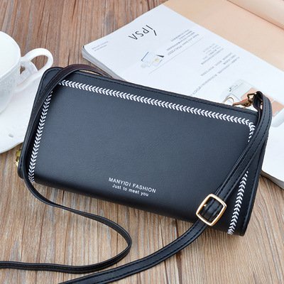 Ví nữ dài cầm tay kèm dây đeo chéo, đeo vai NEW-0032 kiểu dáng 2 khóa kéo tiện dụng chất liệu da cao cấp, bền đẹp