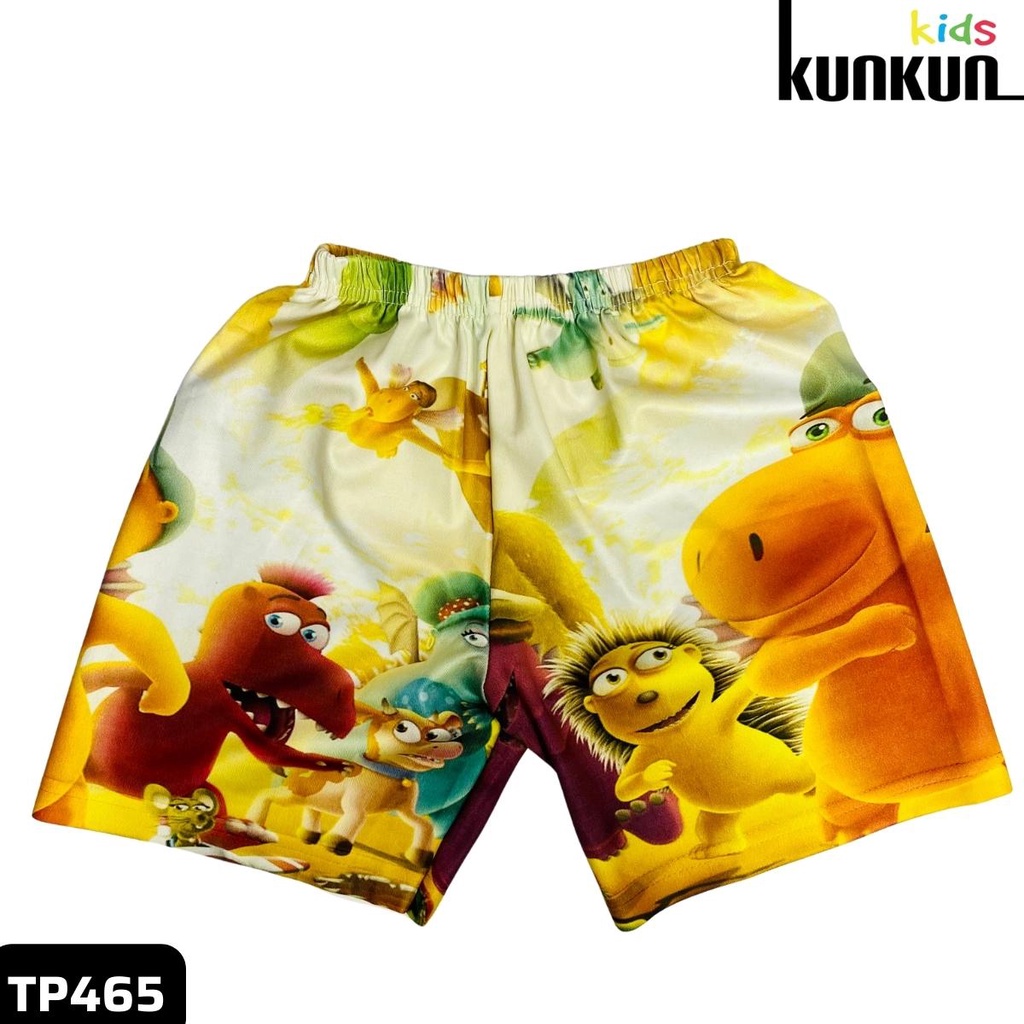 Quần áo trẻ em in 3D hình những chú khủng long - Bộ cộc tay bé trai size đại từ 10-60kg KunKun TP465