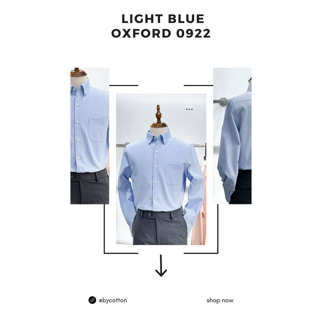 Áo Sơ Mi Nam Cao Cấp Trơn Light Blue Oxford 0922 BY COTTON