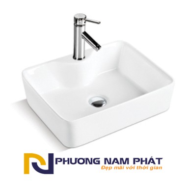 Bộ Chậu Rửa Mặt Lavabo Đặt Bàn Đá Hàng Kassani 8816 Nhập Thái Lan Men NANO LOẠI 1 la vuông đặt bàn