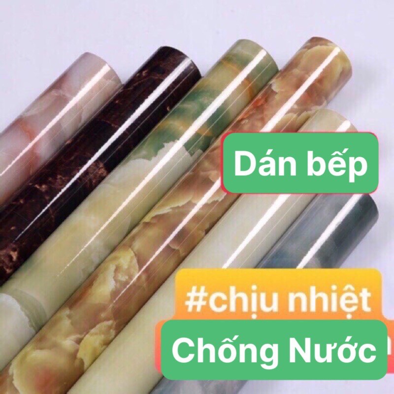 Combo 10 cuộn giấy vân đá dán bếp keo sẵn . chịu nhiệt , chống thấm nước