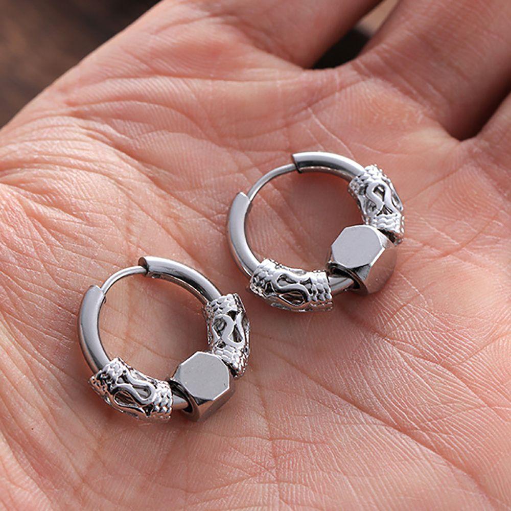 Khuyên Tai Hình Rồng Bằng Thép Không Gỉ Phong Cách Hàn Quốc