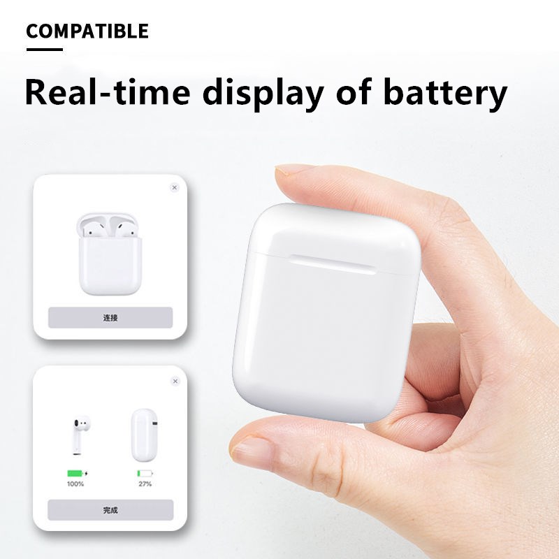 Tws i12 Tai nghe bluetooth không dây thể thao chuyển động tai nghe nhét tai bluetooth nhét tai ko dây Tương thích với hệ thống Android và iOS Đi kèm với vỏ bảo vệ phong cách hoạt hình Cho