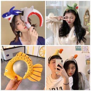 Băng đô cài tóc, bờm tóc hình thú 3D hàn quốc Cá Vàng - Cá Mập - Khủng Long- Vịt Vàng-Vịt Trắng