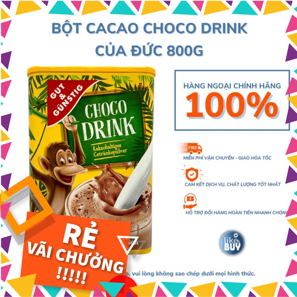 Bột cacao pha sữa Choco Drink hàng nội địa Đức date mới nhất 800g - hàng ngoại Like&Buy