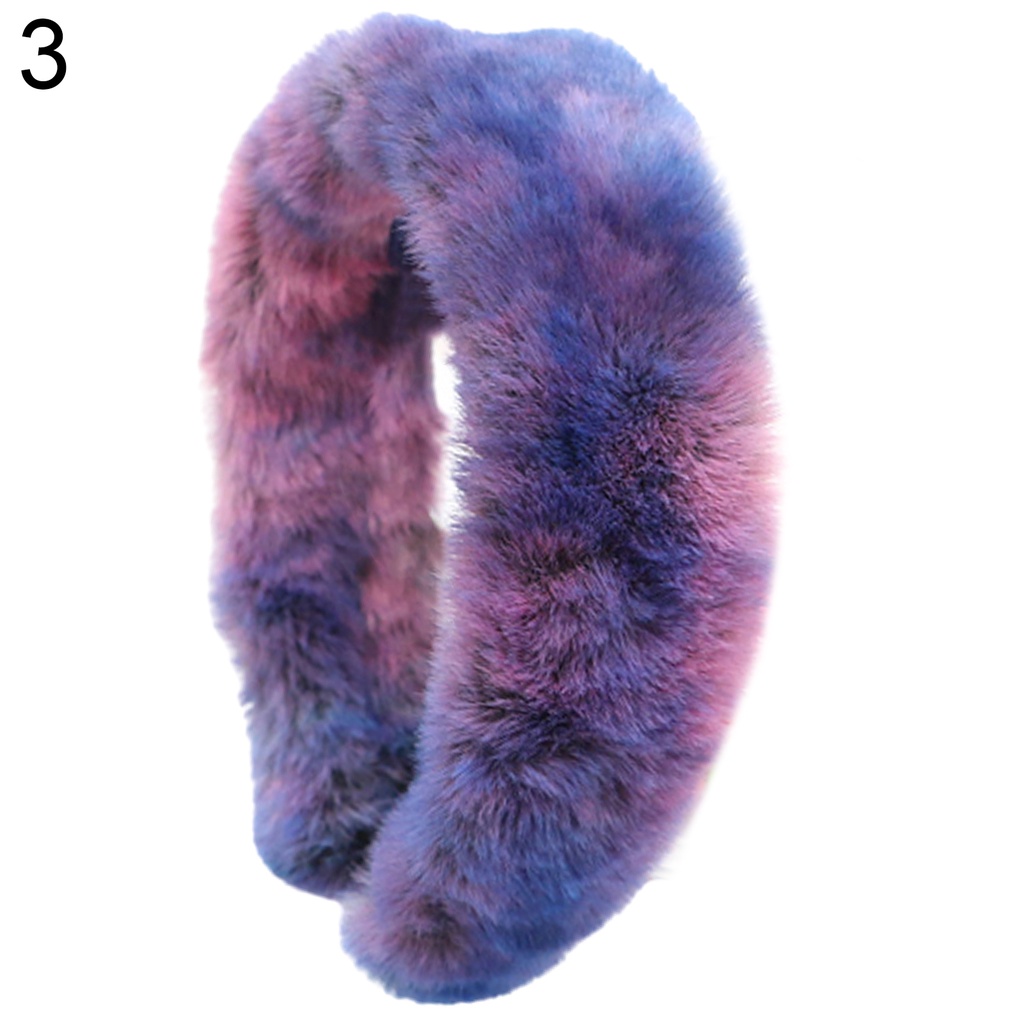 Băng Đô Lông Thỏ Nhân Tạo Nhiều Màu Phong Cách Retro Cho Nữ