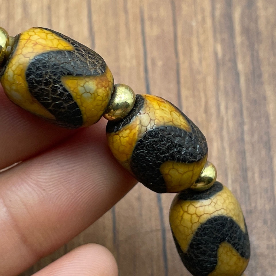 Vòng Tay Chuỗi Hạt Đá Mã Não Phong Cách Retro Tây Tạng 07.30