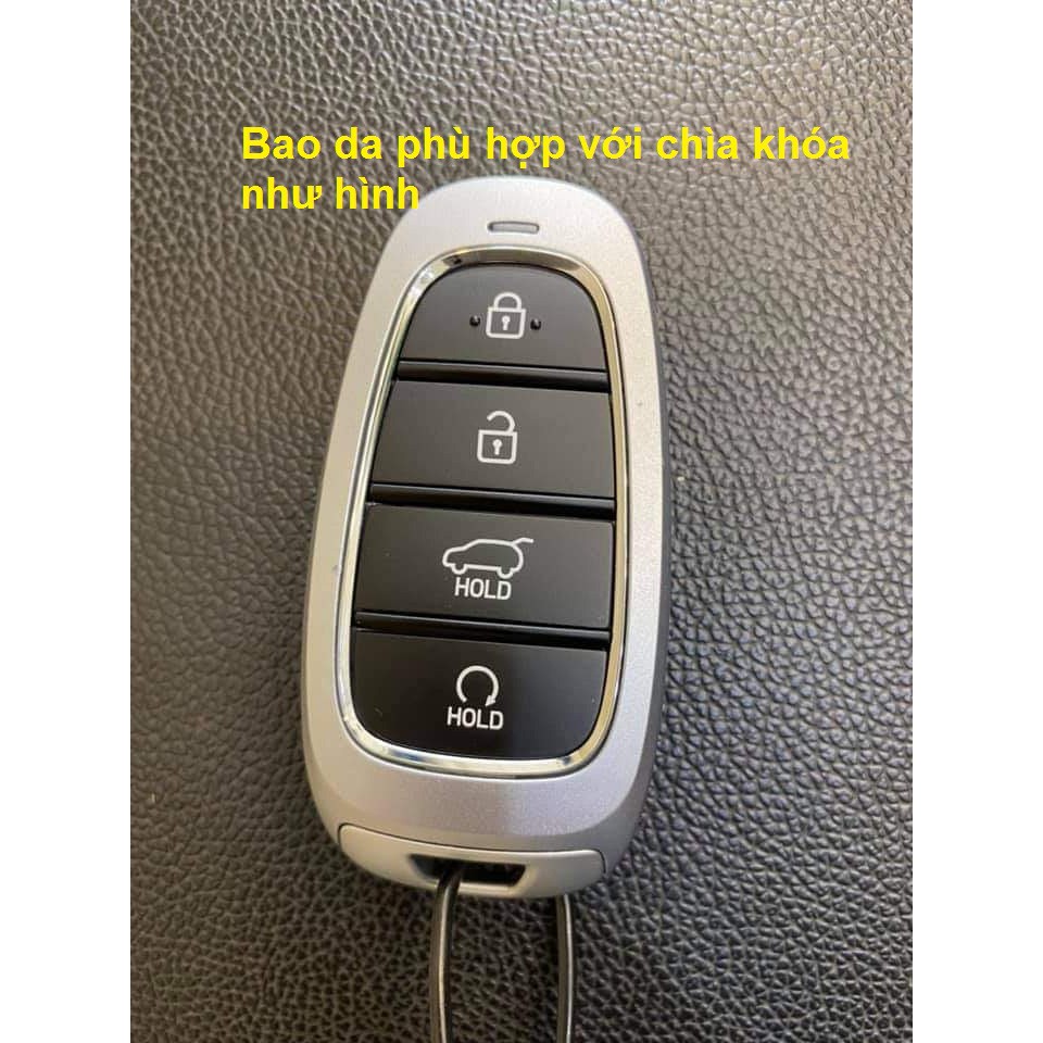 [Hot] Bao da chìa khóa khóa Hyundai santafe 2021 kèm móc khóa