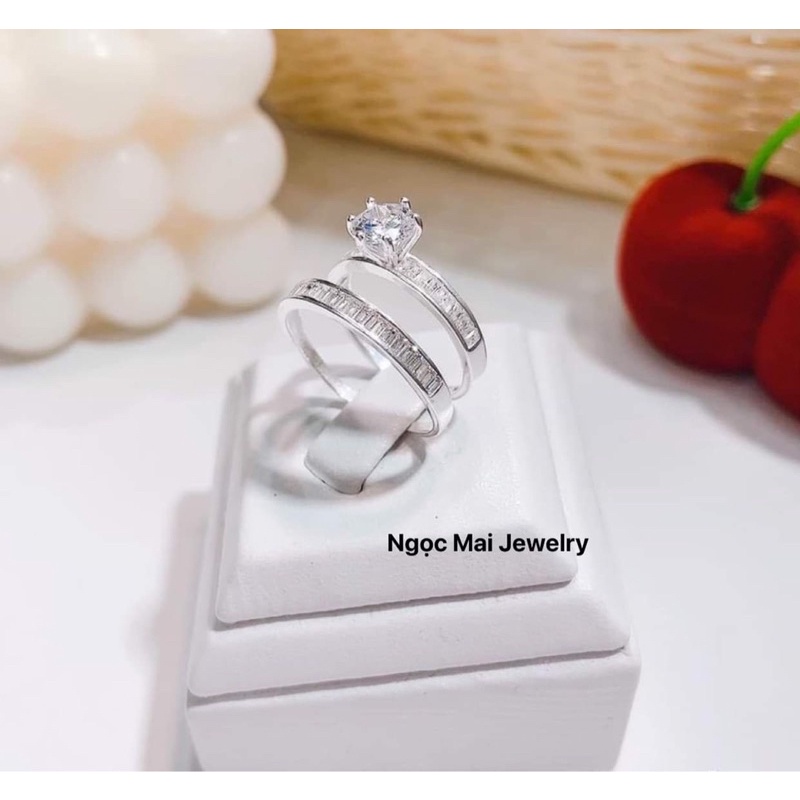 Nhẫn đôi hot hít mẫu sang trọng nam nữ đeo đôi đeo nhóm đều đẹp - Ngọc Mai Jewelry