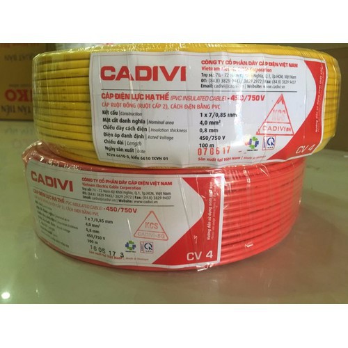 Dây điện cadivi CV 4.0 mm2